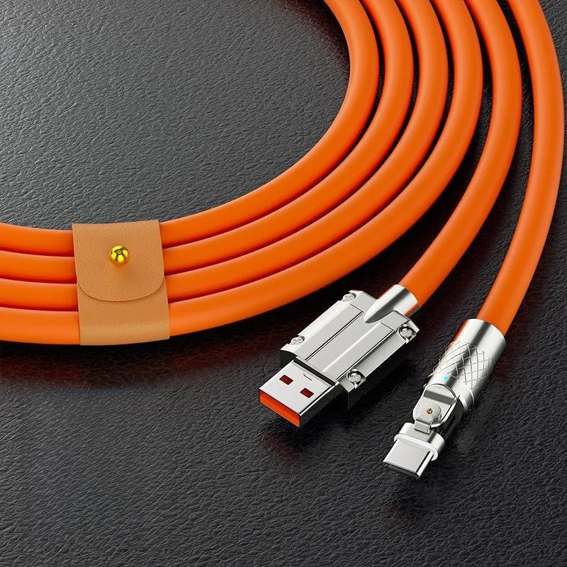 Revolutionary 120W USB Type C Cable with 180° Rotating Design - Fast Charging & Data Transfer for Huawei, Samsung, Xiaomi, and More!