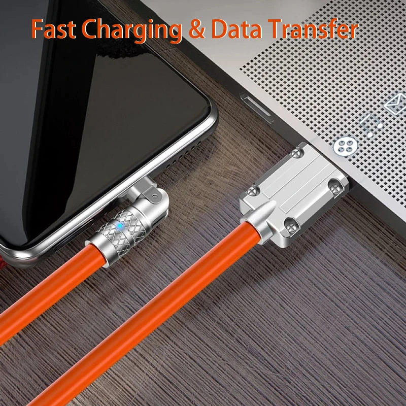 Revolutionary 120W USB Type C Cable with 180° Rotating Design - Fast Charging & Data Transfer for Huawei, Samsung, Xiaomi, and More!