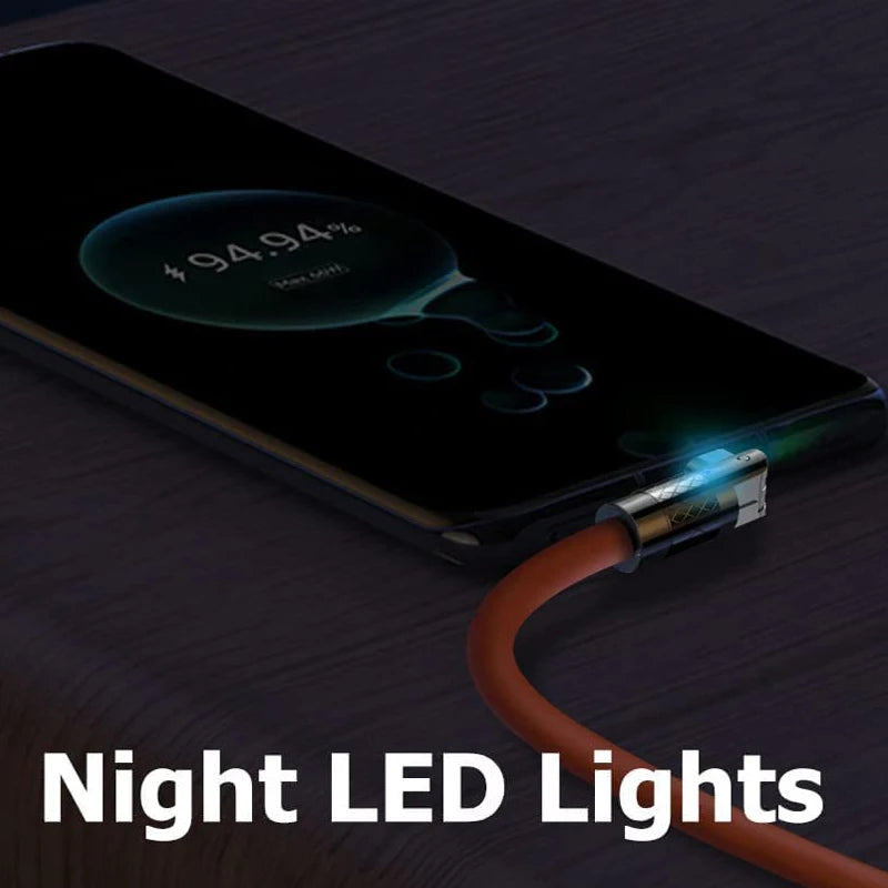Revolutionary 120W USB Type C Cable with 180° Rotating Design - Fast Charging & Data Transfer for Huawei, Samsung, Xiaomi, and More!