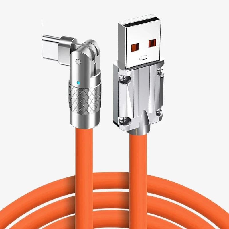 Revolutionary 120W USB Type C Cable with 180° Rotating Design - Fast Charging & Data Transfer for Huawei, Samsung, Xiaomi, and More!
